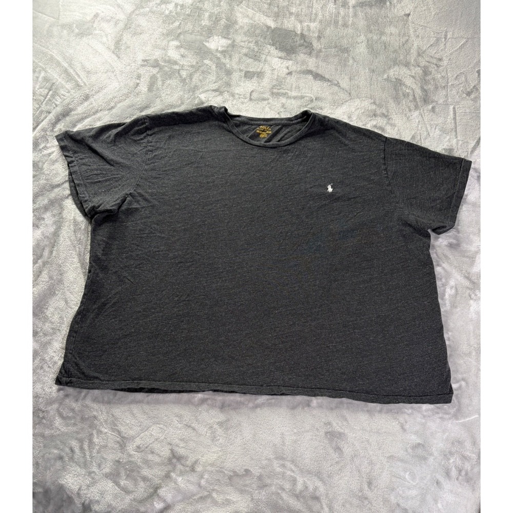 Polo Ralph Lauren T-Shirt Mens 4XB Gray Crew Neck Short Sleeve Embroidered